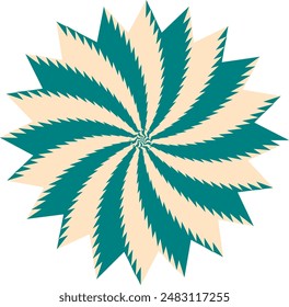 An abstract retro psychedelic spiral shape design element.
