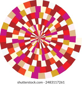 An abstract retro psychedelic spiral shape design element.