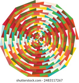 An abstract retro psychedelic spiral shape design element.