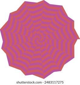 An abstract retro psychedelic spiral shape design element.