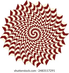 An abstract retro psychedelic spiral shape design element.