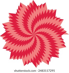 Elemento abstracto de diseño de forma espiral psicodélica retro.
