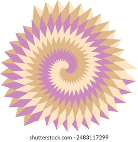 Elemento abstracto de diseño de forma espiral psicodélica retro.