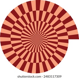 An abstract retro psychedelic spiral shape design element.