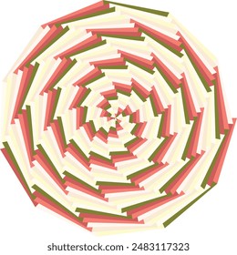 An abstract retro psychedelic spiral shape design element.