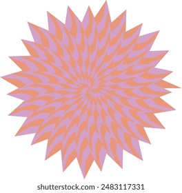 An abstract retro psychedelic spiral shape design element.