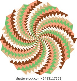 An abstract retro psychedelic spiral shape design element.