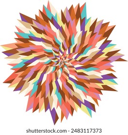 An abstract retro psychedelic spiral shape design element.