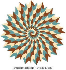 An abstract retro psychedelic spiral shape design element.