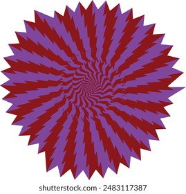 An abstract retro psychedelic spiral shape design element.
