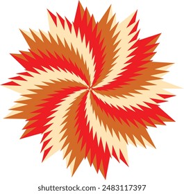 An abstract retro psychedelic spiral shape design element.