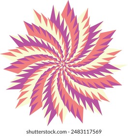 An abstract retro psychedelic spiral shape design element.