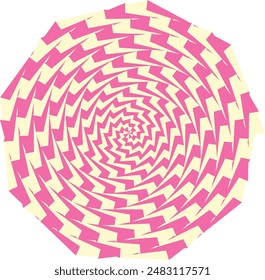 An abstract retro psychedelic spiral shape design element.