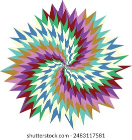 Ein abstraktes Retro-psychedelisches Spiralform-Designelement.