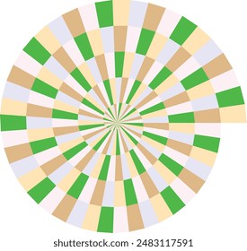 An abstract retro psychedelic spiral shape design element.