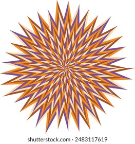 An abstract retro psychedelic spiral shape design element.