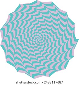 Elemento abstracto de diseño de forma espiral psicodélica retro.