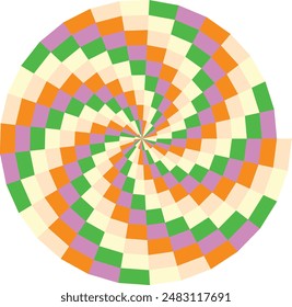 An abstract retro psychedelic spiral shape design element.