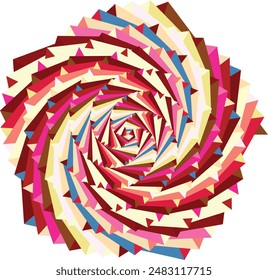 An abstract retro psychedelic spiral shape design element.