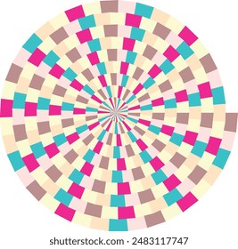 An abstract retro psychedelic spiral shape design element.
