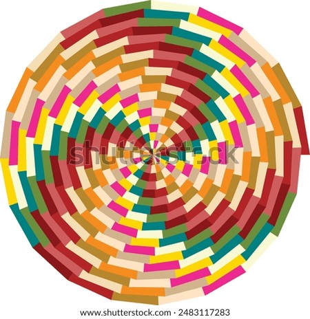 An abstract retro psychedelic spiral shape design element.