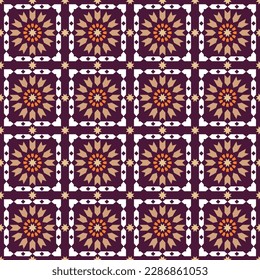 Resumen Diseño de caldera retro Diseño de vectores sin inconvenientes Colores de moda a la moda Perfecto para impresión de tela de alamante o envolver papel Tono morado oscuro