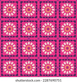 Resumen Diseño de caldera retro diseño de vectores sin inconvenientes Colores de moda a la moda Perfecto para la impresión de tela de alamante o envolver papel Fuchsia Tonos