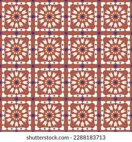 Abstract Retro Quilt Design Seamless Vector Design Trendy Fashion Colors Perfect for Allover Fabric Print or Wrapping Paper Amber Brown Beige Tones