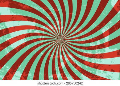 Abstract retro rays with grunge effect