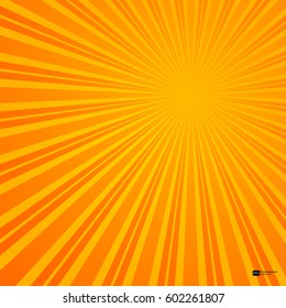 Abstract Retro Rays Orange Background.