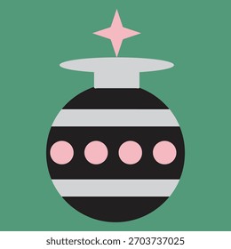 Abstractas Ilustración vectorial de cohete retro con diseño de fondo circular