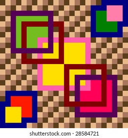  Abstract retro seamless cell background (vector)