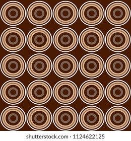 abstract retro seamless pattern with circles on a brown background