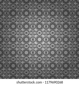 Abstract retro seamless pattern of geometric shapes. Geometric hipster tiles background. Colorful mosaic backdrop in black, white and gray colors. Vector illustration.