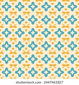 Abstract retro seamless pattern. Geometric ornament endless background. trendy y2k elements repeat cover. Groovy loop elements.Vector flat illustration.