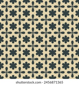 Abstract retro seamless pattern. Geometric flowers ornament endless background. trendy y2k elements repeat cover. Vector flat illustration.