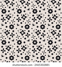 Abstract retro seamless pattern. Geometric ornament endless background. trendy y2k elements repeat cover. Modern minimalist art Vector flat illustration.