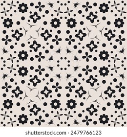 Abstract retro seamless pattern. Geometric ornament endless background. trendy y2k elements repeat cover. Modern minimalist art Vector flat illustration.