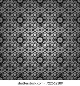 Abstract retro seamless pattern of geometric shapes. Geometric hipster tiles background. Vector illustration. Colorful mosaic backdrop in black, gray and white colors.