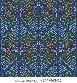 Abstract retro seamless pattern. vintage ornament endless background. Vector flat illustration.