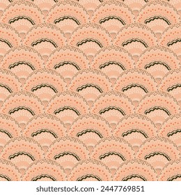 Abstract retro seamless pattern. vVntage ornament endless background. Vector hand drawn flat illustration.