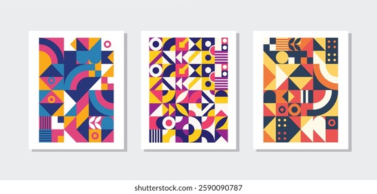 Abstract Retro set of geometric vector trendy