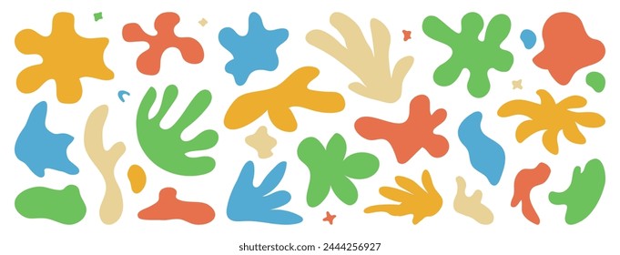 Abstract retro shape, organic doodle sticker, graphic flower, geometric vector element, funky random scribble, modern collage, summer groovy cloud isolated on white background. Cartoon illustration