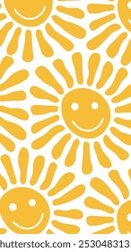 Abstract retro smile sun background