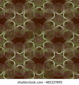 Abstract retro snowflakes seamless pattern with rustic halftones