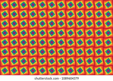 Abstract retro squares background in hot colours, EPS10.