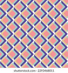 Abstract Retro Squares Colorful Psychedelic Geometric Texture Vector Seamless Pattern Simple Concept Perfect for Upholstery Design