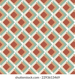 Abstract Retro Squares Colorful Psychedelic Geometric Texture Vector Seamless Pattern Simple Concept Perfect for Upholstery Design