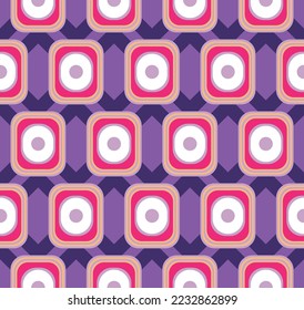 Resumen Retro Cuadrados Traseras diagonales Cruces sin soldadura Patrón de vectores Geométricos Colores de moda a la moda Perfecto para la impresión de tela de alamante o envolver papel Minimalista Aspecto simple Morado Huesos de Fuchsia