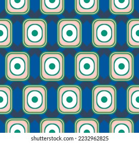 Resumen Retro Cuadrados Traseras diagonales Cruces sin soldadura Patrón de vectores Geométricos Colores de moda a la moda Perfecto para la impresión de tela de Allover o papel de envolver Simple Aspecto minimalista Real Azul Verde